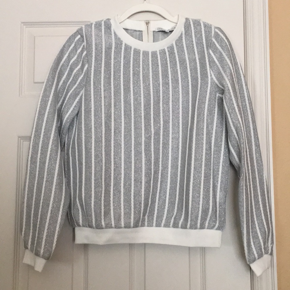 English Factory Metallic Stripe Top